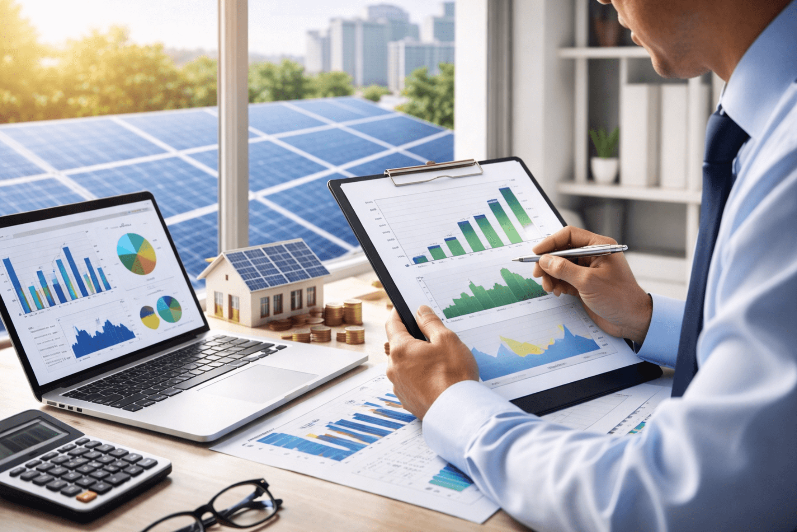 retorno inversión energía solar, ROI paneles solares empresa, energía solar empresarial Colombia,